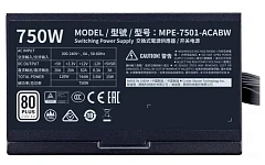 Блок питания CoolerMaster MWE 750 WHITE V2 750W 240V Active PFC, 80 PLUS Standard 230V EU Certified MPE-7501-ACABW-EU