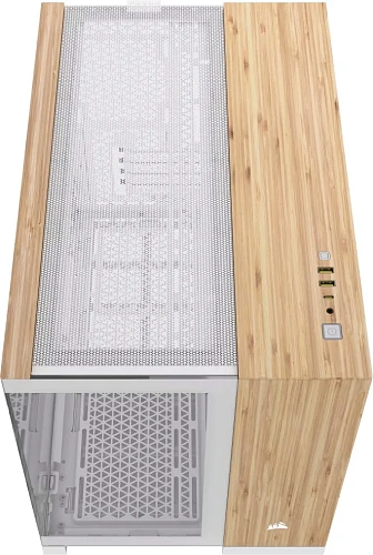 Корпус Corsair 2500X, Midi Tower, m-ATX, White - Bamboo Wood, 2x3.5"/4x2.5", 2xUSB3.2, USB-C