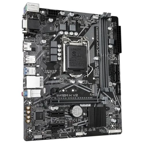 Матплата Gigabyte GA-H410M H V2, iQ470, S1200, mATX, 2DDR-4, 1xPCI-Ex16, 4SATA, 1xM.2,VGA,HDMI,10USB