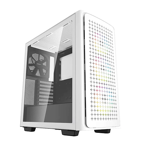 Корпус DeepCool CK560 WH, Midi Tower, ATX, White, 2x3.5"/2x2.5", 2xUSB2.0, USB-C, ARGB