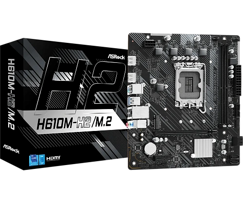 Материнская плата ASRock H610M-H2/M.2 LGA1700 2xDDR4 4xSATA 1xUM.2 2xHDMI 1xPS/2 2xUSB3.2 4 x USB 2.0 mATX
