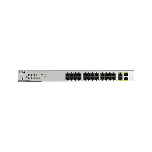 Switch 24 port D-Link DGS-1026MP/B2A, 24x10/100/1000 Мбит/с, 2 х Combo 1000Base-T/SFP, PoE