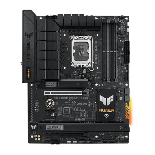 Матплата Asus TUF G B760-Plus WiFi, iB760, S1700, ATX, 4DDR-5, 2xPCI-Ex16, 4SATA,3xM.2,HDMI,DP,13USB