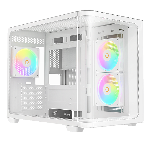Корпус Ocypus Iota C50 WH Curve ARGB Digital mATX/ITX 2xUSB Type-C Белый Iota-C50-WHD300CD-GL