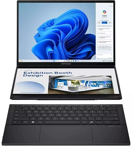 Ноутбук Asus/Zenbook Duo/UX8406CA-QL078W/1г/Core Ultra 9/285H/2,9 GHz/32 Gb/PCIe NVMe SSD/1000 Gb/No ODD/Graphics/Arc/256 Mb/14 ''/1920x1200/Windows 1