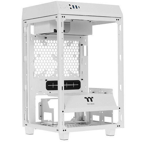 Корпус Thermaltake The Tower 100, Mini Tower, m-ITX, Snow, 2x3.5"/2x2.5", 2xUSB3.0, USB-C