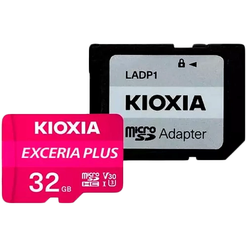 KIOXIA LMPL1M032GG2; 32GB microSD KIOXIA Exceria Plus (M303) UHS I U3 with adapter