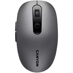 CANYON MW-9, 2 in 1 Wireless optical mouse with 6 buttons, DPI 800/1000/1200/1500, 2 mode(BT/ 2.4GHz), Battery AA*1pcs, Grey, 65.4*112.25*32.3mm, 0.092kg