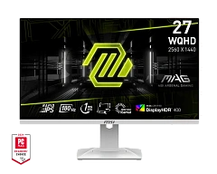 Игровой Монитор 27" MSI MAG 274QRFW Rapid IPS 2560х1440 180Hz 1ms 400cd/m 100млн:1 2xHDMI 1xDP VESA DisplayHDR 400,  Регулировка по высоте до 130мм, Поворот Экрана Белый