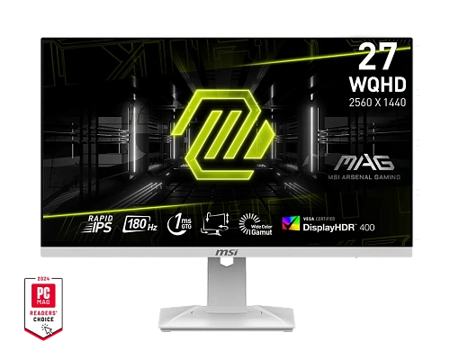 Игровой Монитор 27" MSI MAG 274QRFW Rapid IPS 2560х1440 180Hz 1ms 400cd/m 100млн:1 2xHDMI 1xDP VESA DisplayHDR 400,  Регулировка по высоте до 130мм, Поворот Экрана Белый
