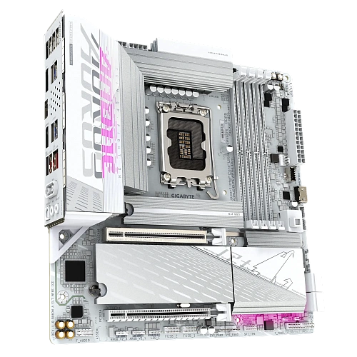 Матплата Gigabyte B860M Aorus Elite WiFi6E ICE,iB860,S1851,mATX,4DDR-5,2xPCI-Ex16,3M.2,HDMI,DP,15USB