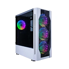 Корпус 1Stplayer DK-D4-WH, Midi Tower, ATX, White, 1x3.5"/1x2.5", 2xUSB2.0, 3хUSB3.0, RGB