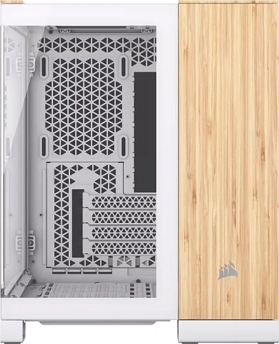 Корпус Corsair 2500X, Midi Tower, m-ATX, White - Bamboo Wood, 2x3.5"/4x2.5", 2xUSB3.2, USB-C