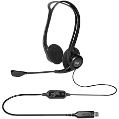 Гарнитура Logitech PC960 (USB, элементы управления на кабеле, кабель 2.4м) (M/N: A00091)