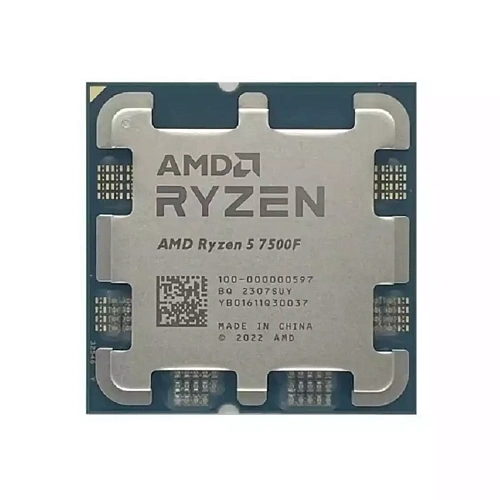 Процессор AMD Ryzen 5 7500F 3,7Гц (5,0ГГц Turbo) Zen4 6-ядер 12-потоков, 6MB L2, 32MB L3, 65W-85W, AM5 OEM 100-000000597