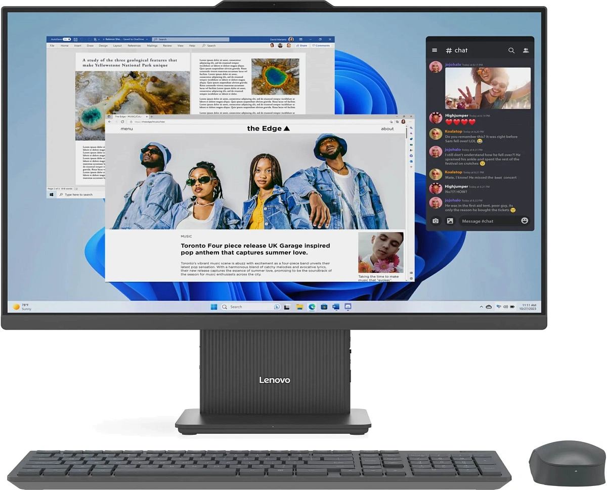 Моноблок Lenovo IdeaCentre AIO 27ARR9, 27"FHD, Ryzen 7 7735HS/16GB/512GB/Radeon 680M Graphics/DOS