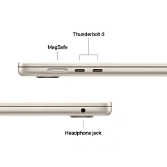 15-inch MacBook Air: Apple M4 chip with 10-core CPU and 10-core GPU, 24GB, 512GB SSD - Starlight,Model A3241