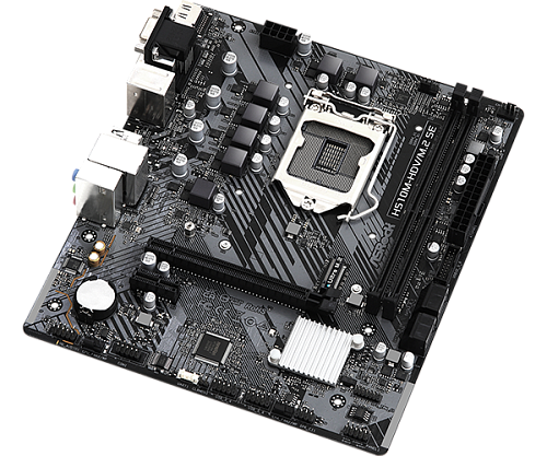 Матплата ASRock H510M-HDV/M.2 SE, iH470, S1200, mATX, 2DDR-4, 1xPCI-Ex16, 4SATA,VGA,DVI-D,HDMI,12USB
