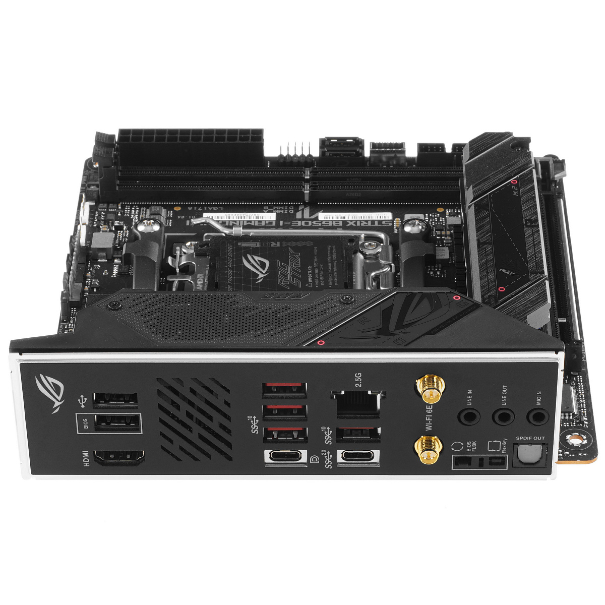 Материнская плата ASUS ROG STRIX B650E-I GAMING WIFI AM5 2xDDR5 2xSATA3 Raid 2xM.2 HDMI USB3.2 M-ITX