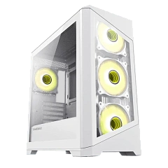 Корпус GameMax Destroyer TGW, Midi Tower, m-ATX, White, 2x3.5"/3x2.5", 2xUSB2.0, USB3.0