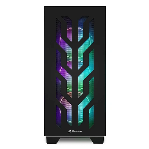 Корпус Sharkoon ELITE SHARK CA300T BE, Midi Tower, E-ATX, Black, 4x3.5"/7x2.5", 2xUSB3.0, USB-C