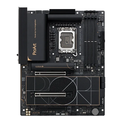 Материнская плата ASUS PROART Z890-CREATOR WIFI LGA1851 4xDDR5 4xSATA 5xM.2 1xHDMI 2xUSB 10Gbps, 1xDP IN for Thunderbolt5, 2xThunderbolt5 Type-C, 4xUSB10Gbps, 1xUSB2.0, 1xLAN 10Gb, 1xLAN 2,5Gb, 1xThunderbolt4 Type-C, WiFi7, ATX