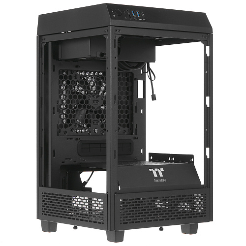 Корпус Thermaltake The Tower 100, Mini Tower, m-ITX, Black, 2x3.5"/2x2.5", 2xUSB3.0, USB-C