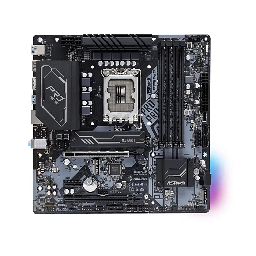 Матплата ASRock H670M Pro RS, iH670, S1700, mATX, 4DDR-4, 2xPCI-Ex16, 4SATA, 2xM.2, HDMI, DP, 15USB