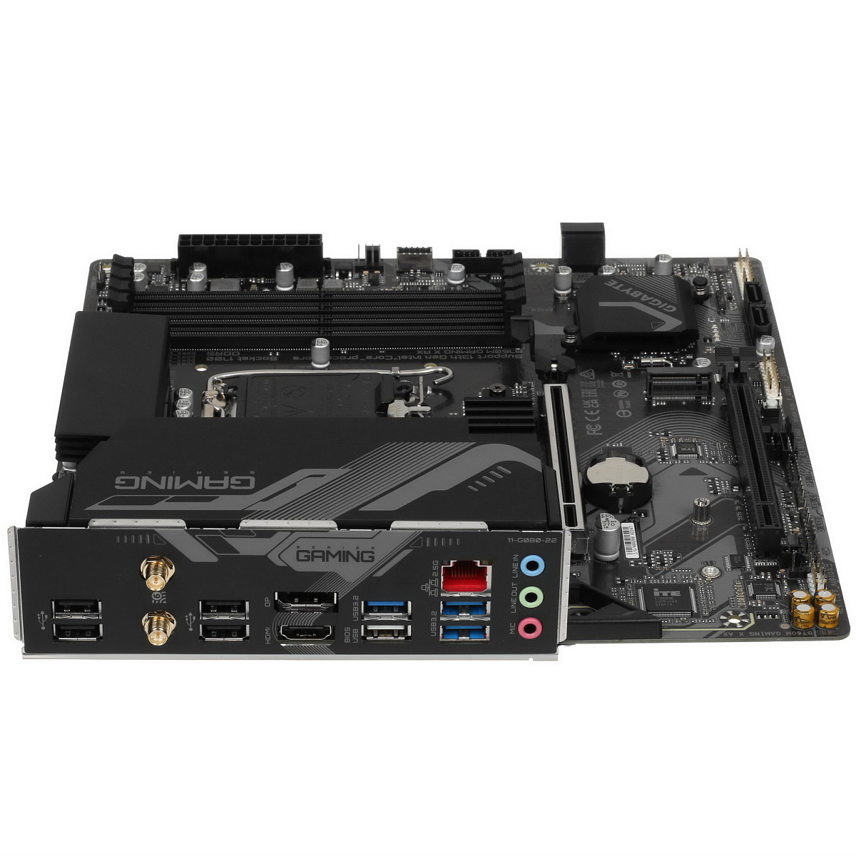 Матплата Gigabyte B760M Gaming X AX, iB760, S1700, mATX, 4DDR-5,2xPCI-Ex16,4SATA,2xM.2,HDMI,DP,15USB