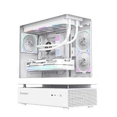 Корпус GameMax N80 WH, Midi Tower, ATX, White, 2x3.5"/2x2.5", 2xUSB3.0, USB-C, RGB