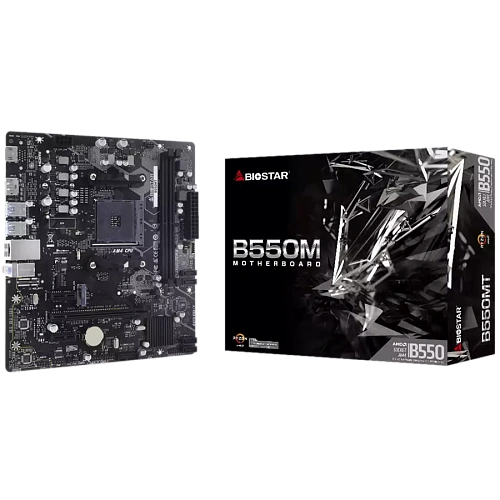 BIOSTAR MB AM4 B550 2 x DDR4 4 x SATA III 1 x M.2 1 x DP Port 1 x HDMI Port 1 x LAN port Micro ATX
