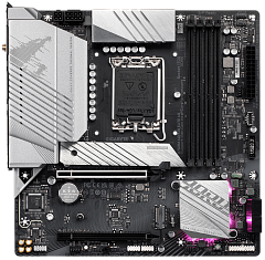 Матплата Gigabyte B760M Aorus Elite AX, iB760,S1700,mATX,4DDR-5,2xPCI-Ex16,4SATA,2xM.2,HDMI,DP,16USB