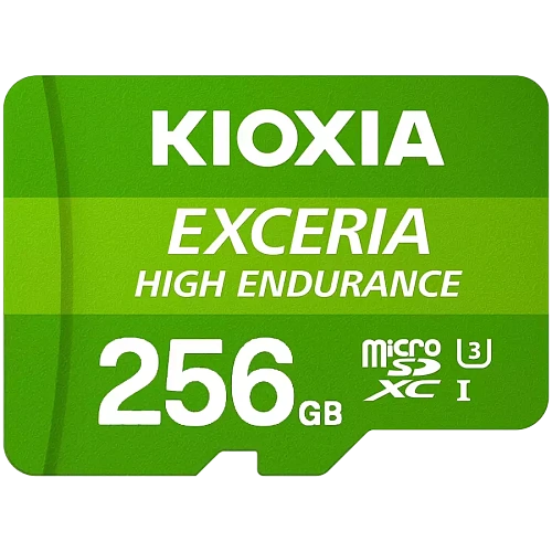 KIOXIA LMHE1G256GG2; 256GB microSD KIOXIA Exceria High Endurance (M303E) UHS I U3 with adapter