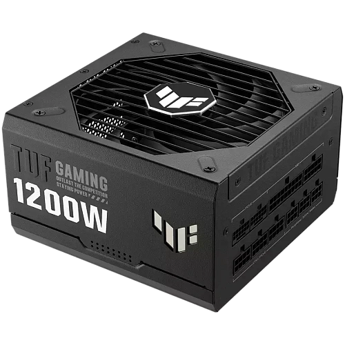 ASUS TUF Gaming 1200W 80 Plus Gold PSU, ATX 3.0 compatible, Fully modular etched cables, Military-grade Certification, Axial-tech fan design, Dual ball fan bearings, protective PCB coating, 10-year warranty