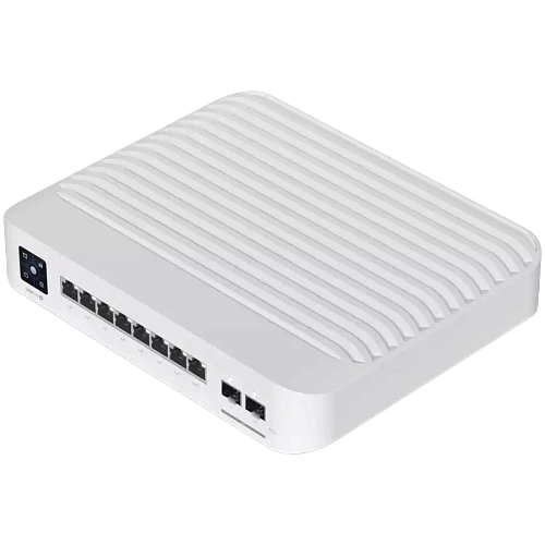 Ubiquiti USW-Pro-8-PoE-EU An 8-port, Layer 3 switch with PoE+ and PoE++ output. Can power devices with up to 120W, with a power consumption of 30W (Excluding PoE output)