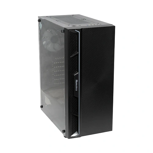 Корпус HuntKey GS450S, Midi Tower, ATX, m-ATX, Black, 2x3.5"/2x2.5", 2xUSB2.0, USB3.0, Без Б/П