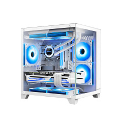 Корпус HuntKey S900, Mini Tower, m-ATX, m-ITX, White, 2x3.5"/1x2.5", 2xUSB2.0, USB3.0