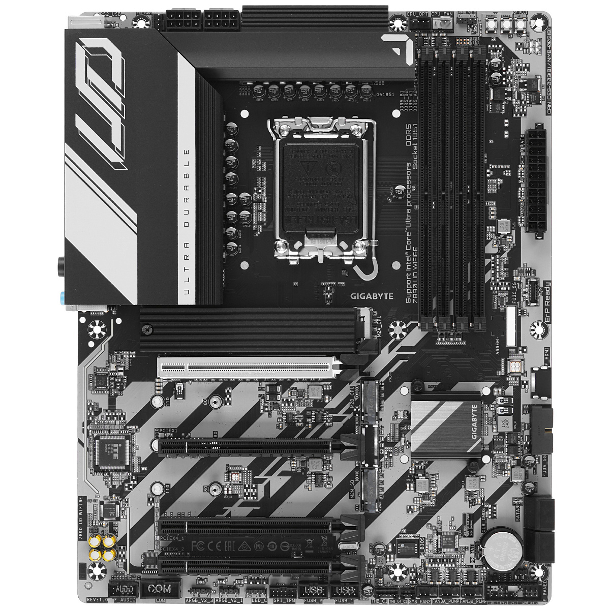 Матплата Gigabyte Z890 UD WiFi 6E, iZ890, S1851,ATX,4DDR-5,1xPCI-Ex16/2x4,4SATA,3xM.2,DP,USB-C,13USB