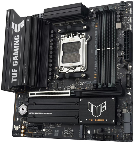 Матплата Asus TUF Gaming B850M-Plus WiFi7, AM5, mATX, 4DDR-5, 1xPCI-Ex16, 4SATA, 3xM.2,HDMI,DP,11USB