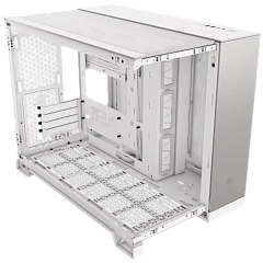 CORSAIR 2500X Micro ATX Dual Chamber PC Case - White/Satin Gray Aluminum