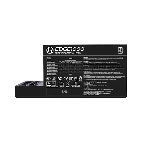Блок питания Lian Li EG1000 BLACK 1000W Full Modular, 80+ PLATINUM, КПД 92,36%, 25.96dBA, FAN 120MM FDB, 2000rpm, Black G9P.EG1000.BE00.EU