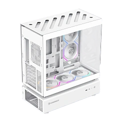 Корпус GameMax N80 WH, Midi Tower, ATX, White, 2x3.5"/2x2.5", 2xUSB3.0, USB-C, RGB