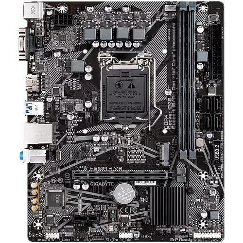 GIGABYTE Mainboard Desktop H510M H V2 (S1200, H510, 2xDDR4, HDMI, VGA, 1xPCIex16, 2xPCIex1, ALC887, Realtek GbE LAN, 4xSATA III, 1xM.2, USB 3.2, USB 2.0, mATX, Retail)