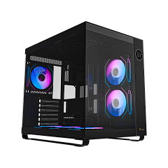 Корпус Ocypus Iota C70 BK ARGB ATX/mATX/mITX 2xUSB, Type-C, Предустановлены 6 вентиляторов с ARGB подсветкой, Черный, Iota-C70-BKD600XX-GL