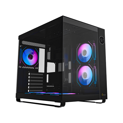 Корпус Ocypus Iota C70 BK ARGB ATX/mATX/mITX 2xUSB, Type-C, Предустановлены 6 вентиляторов с ARGB подсветкой, Черный, Iota-C70-BKD600XX-GL