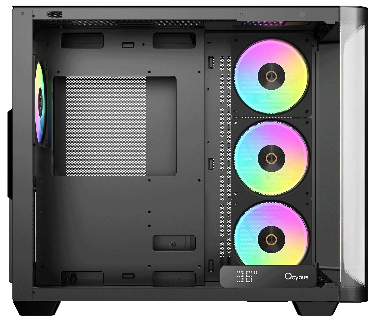 Корпус Ocypus Iota C70 BK Curve ARGB Digital ATX/mATX/mITX 2xUSB Type-C Черный Iota-C70-BKD400CD-GL