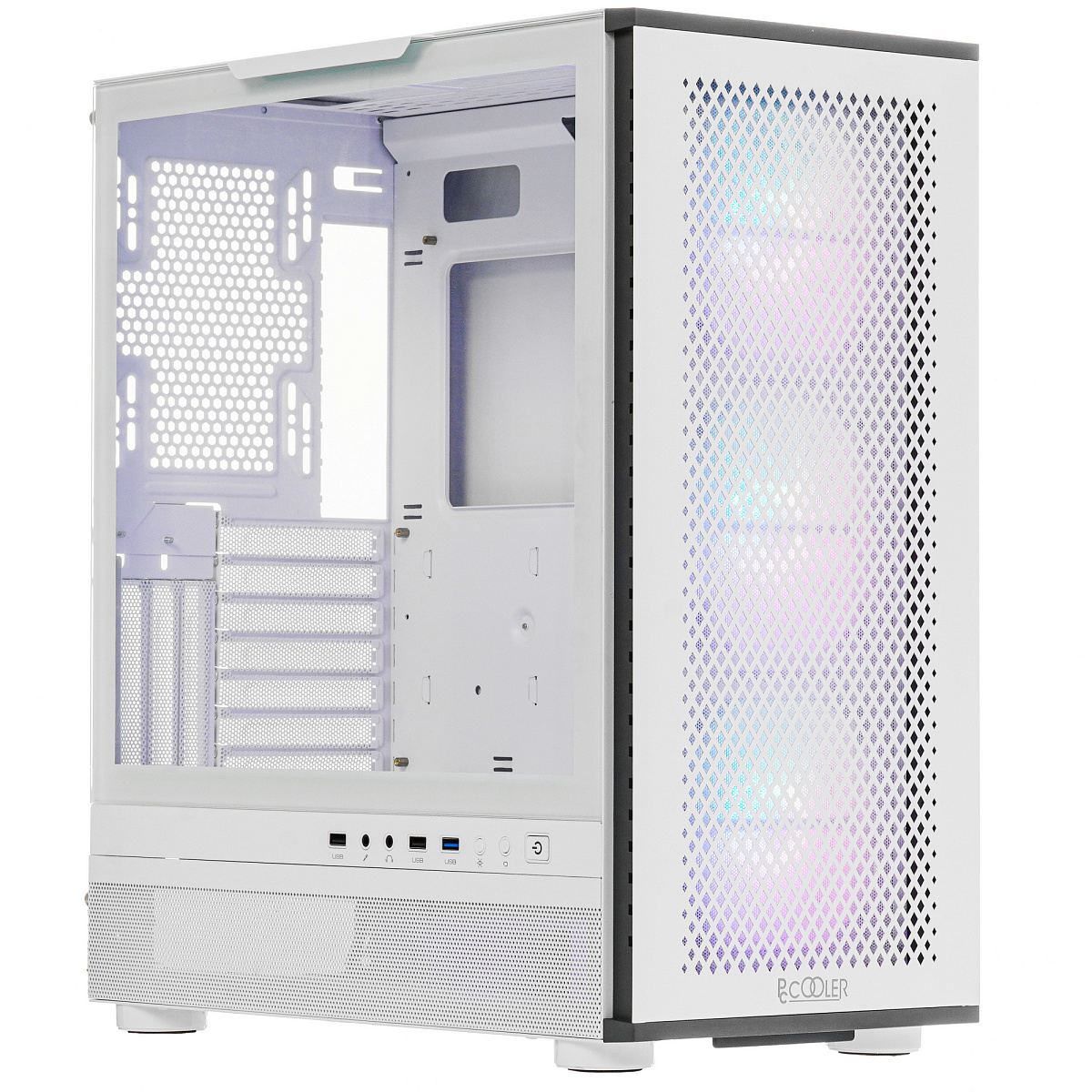 Корпус PCCooler ME200W MESH WH EATX/ATX/mATX/ITX 2x3.5", 4x2.5", USB3.0, 2xUSB2.0 3xFAN ARGB included (3x спереди ) White