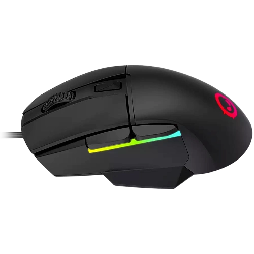 LORGAR Jetter 357, gaming mouse, Optical Gaming Mouse with 6 programmable buttons, Pixart ATG4090 sensor, DPI can be up to 8000, 30 million times key life, 1.8m PVC USB cable, Matt UV coating and RGB lights with 4 LED flowing mode, size:124.90*71.65*41.36