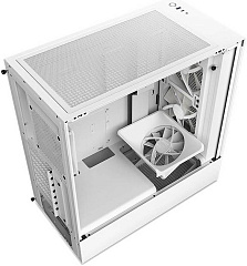 Корпус NZXT H5 Flow RGB, Midi Tower, ATX, m-ATX, White, 1x3.5"/1x2.5", USB3.2, USB-C