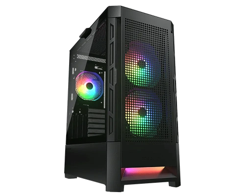 Корпус Cougar Airface RGB, Midi Tower, ATX, Black, 2x3.5"/2x2.5", USB2.0, 2xUSB3.0